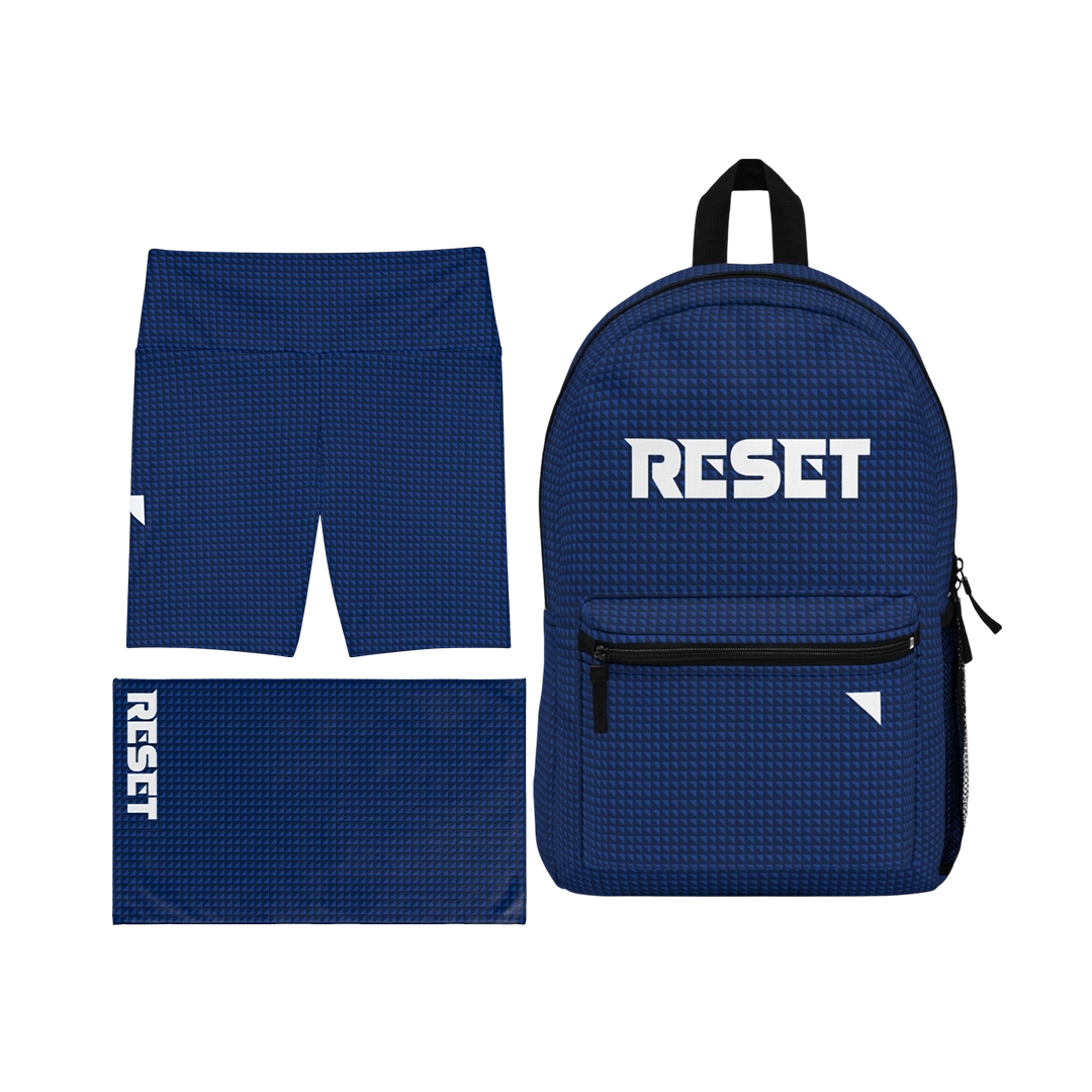 RESET Performance Fitness Bundle: Workout Shorts And Backpack And Towel