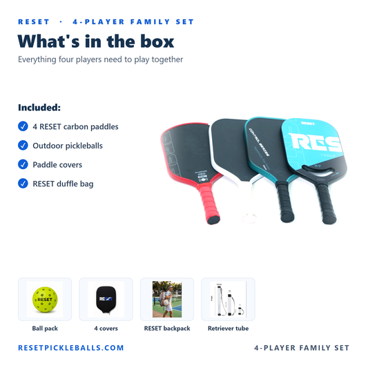 RESET 4-Player Pickleball Starter Set | Everything You Need to Play Together