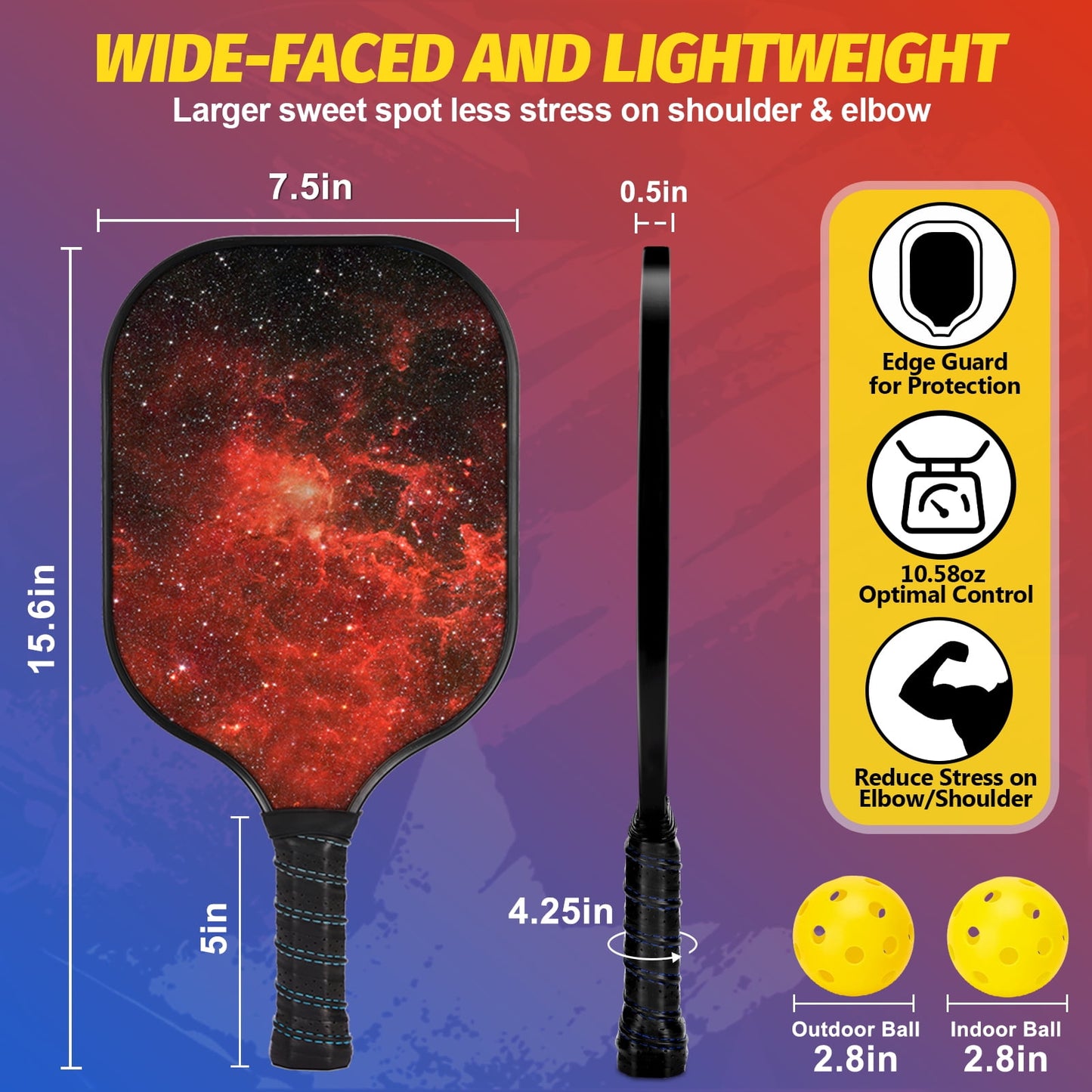 USAPA Approved Pickleball Set Wood Pickleball Paddles , 4 Rackets, Paddle Bag, 4 Balls