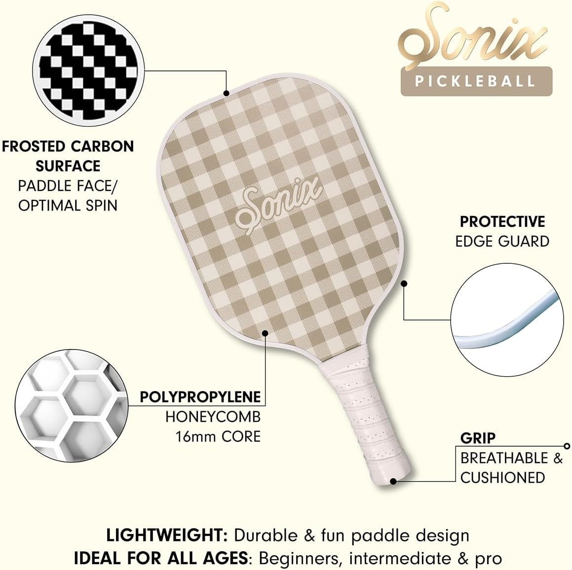 | USAPA Approved | Pickleball Paddles Set of 2 | Fiberglass Surface Pickleball Set with 2 Rackets, 4 Balls, & Bag
