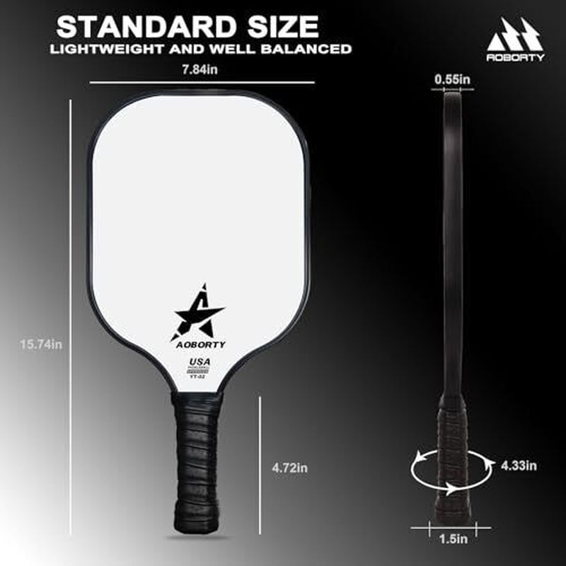 Pickleball Paddles 4 Pack - USAPA Light Graphite Premium Black and White