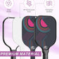 Pickleball Paddles, Fiberglass Pickleball Paddles Set of 2, Pickle Ball Rackets 2 Pack, Pickleball Equipment and Accessories Outdoor, Includes 4 Balls and Bag for Beginners, Pros, Adults