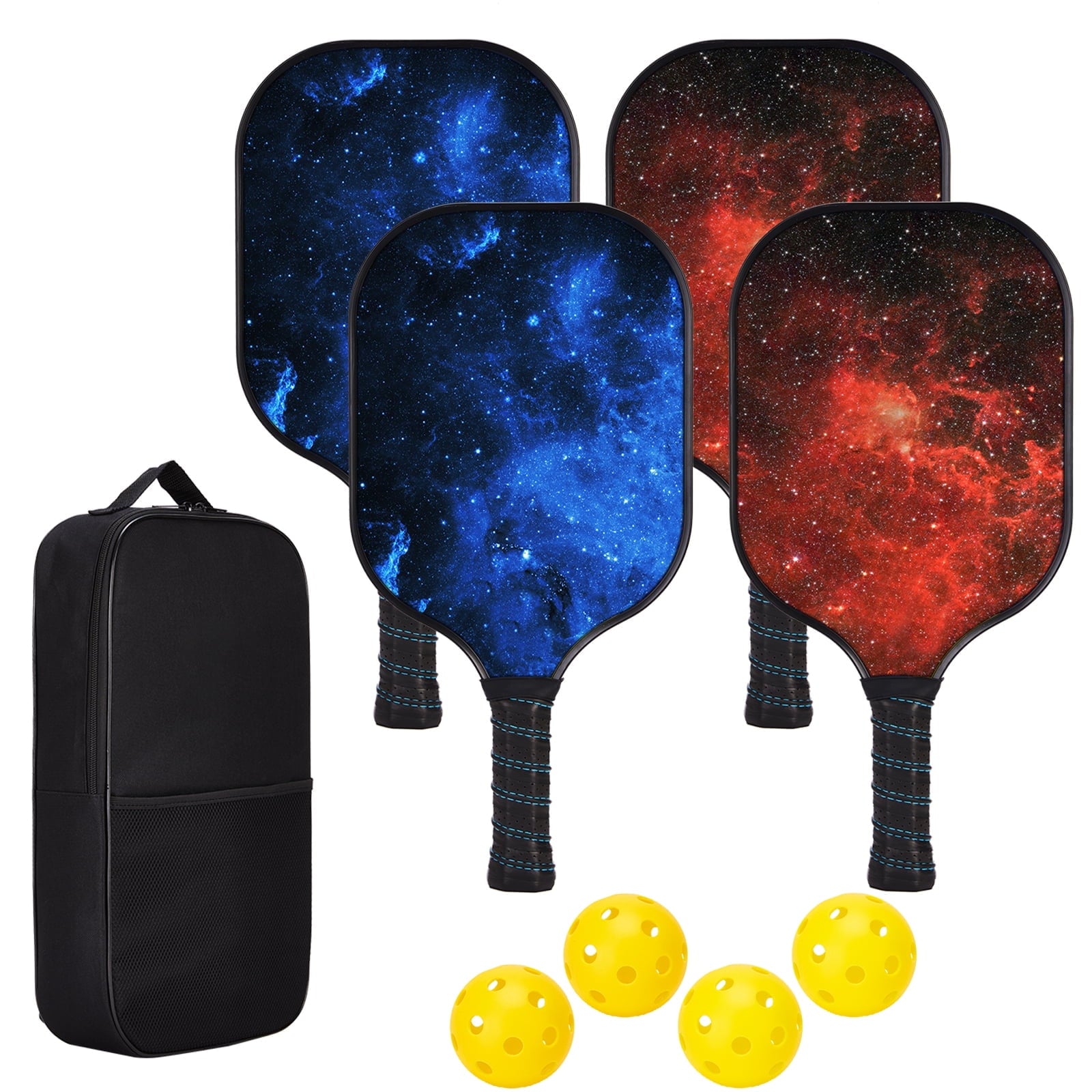 USAPA Approved Pickleball Set Wood Pickleball Paddles , 4 Rackets, Paddle Bag, 4 Balls
