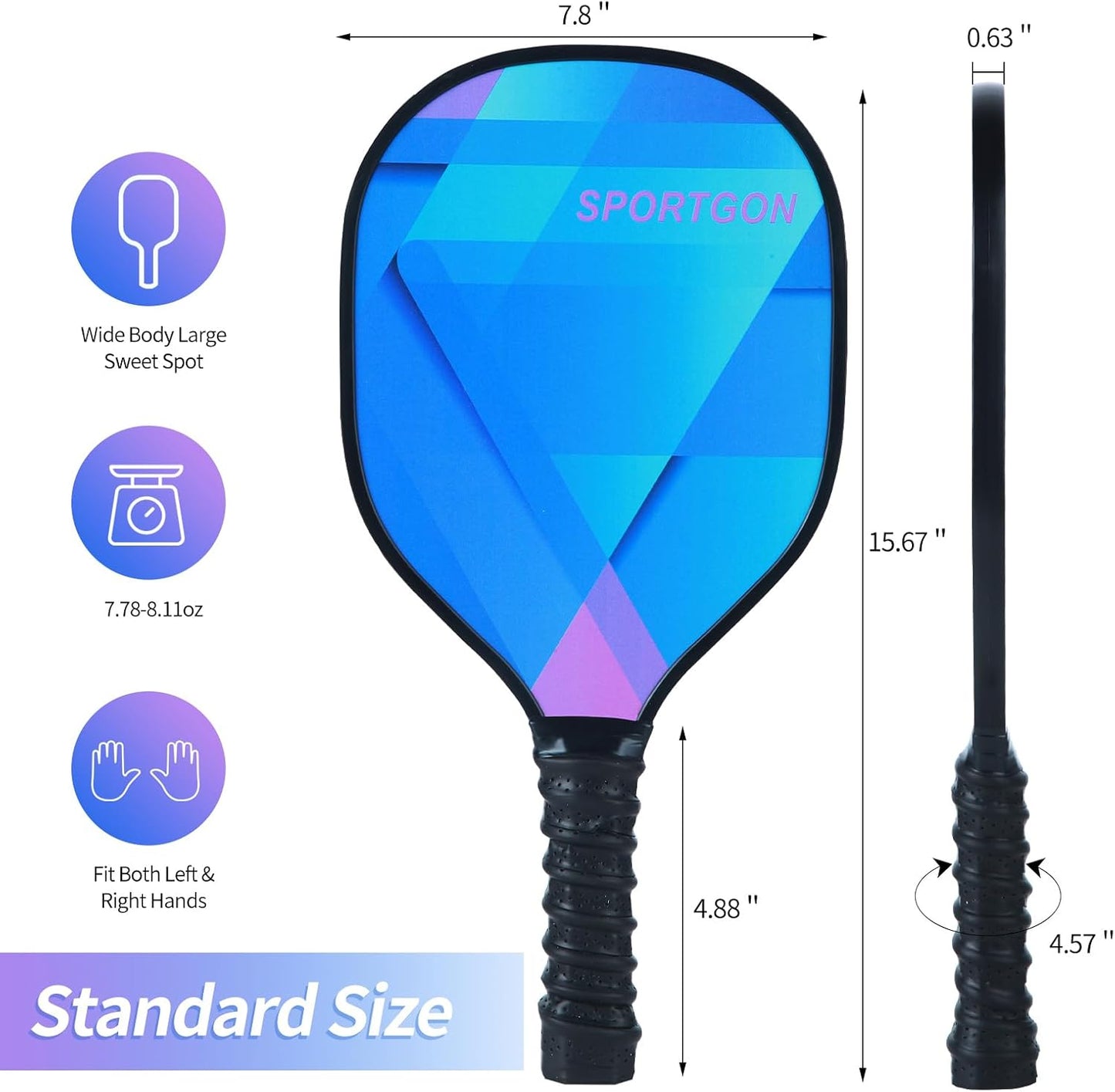 Pickleball Ball Paddles Set of 2 or 4 Premium Wood Paddles Cooling Towels Pickleball Balls Sportballs & Portable Carry Bag Gifts for Men Women Beginners