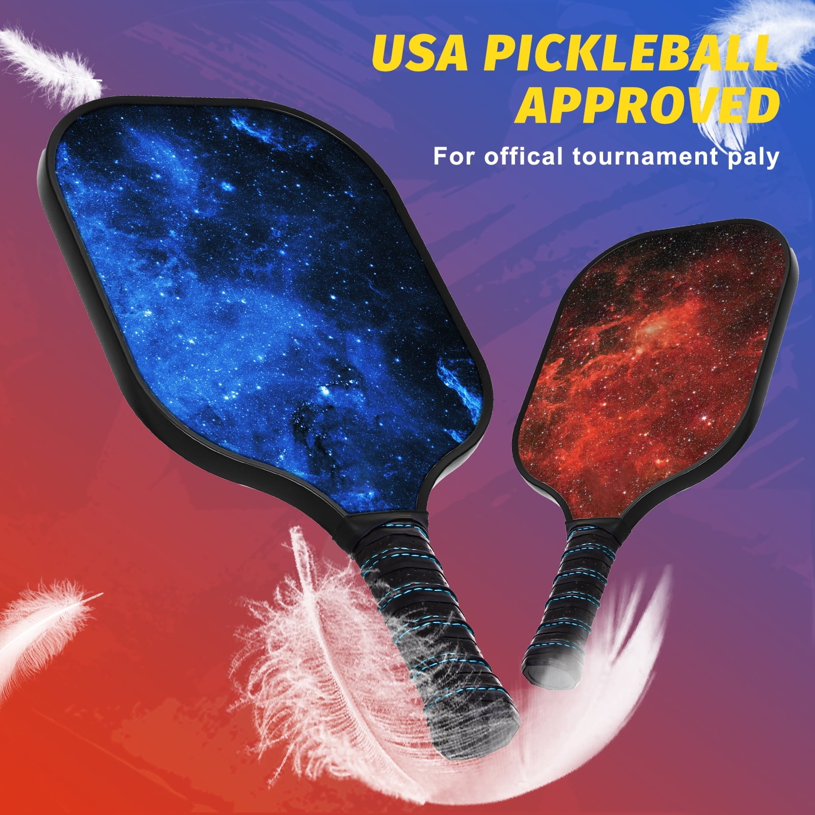 USAPA Approved Pickleball Set Wood Pickleball Paddles , 4 Rackets, Paddle Bag, 4 Balls