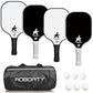 Pickleball Paddles 4 Pack - USAPA Light Graphite Premium Black and White
