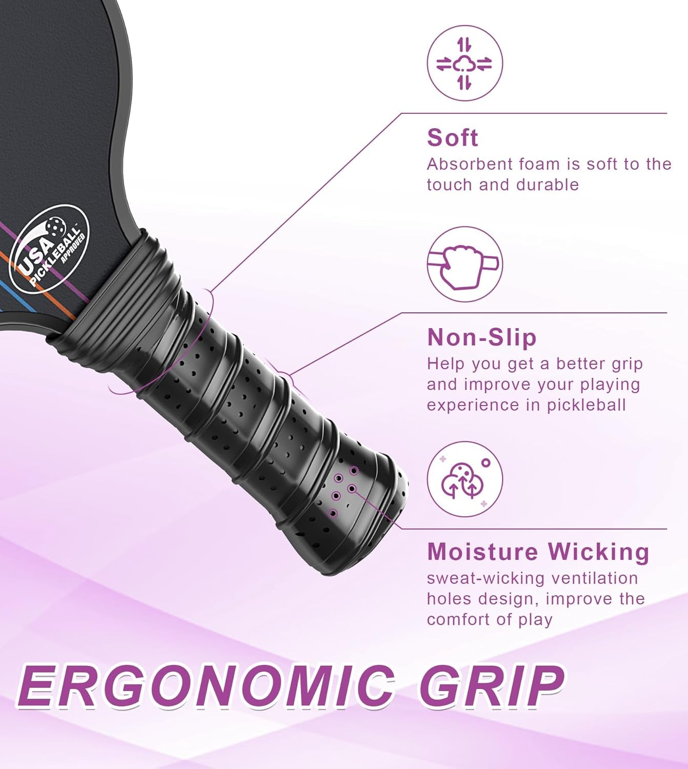 Pickleball Paddles, Fiberglass Pickleball Paddles Set of 2, Pickle Ball Rackets 2 Pack, Pickleball Equipment and Accessories Outdoor, Includes 4 Balls and Bag for Beginners, Pros, Adults